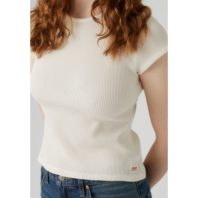 LEVIS - DRY GOODS WAFFLE CAP TEE GARDENIA - BLANC