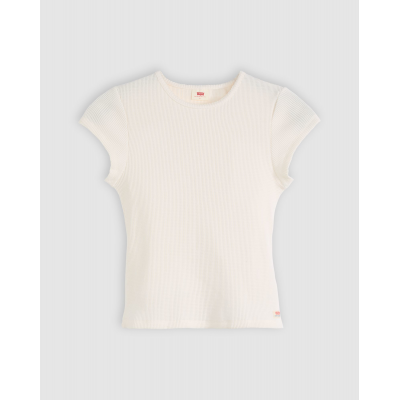 LEVIS - DRY GOODS WAFFLE CAP TEE GARDENIA - BLANC