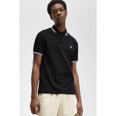 FRED PERRY - TWIN TIPPED FRED PERRY SHIRT - NOIR