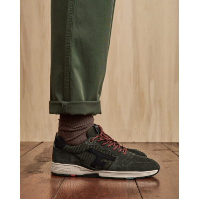 FAGUO - OLIVE RUNNING SUEDE-WOVEN