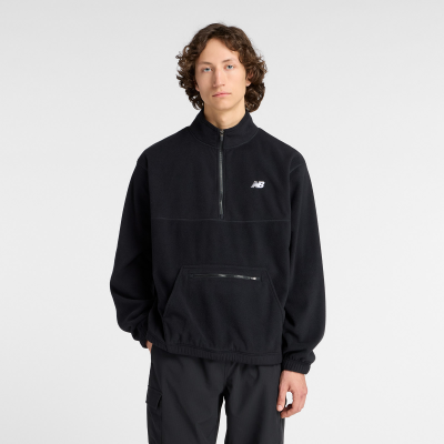 NEW BALANCE - POLAR FLEECE 1/2 ZIP - NOIR