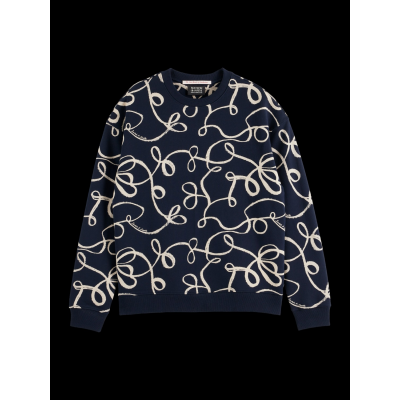SCOTCH AND SODA - AOP SWEATSHIRT - MARINE