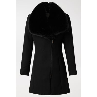 SALSA - MANTEAU GRACE AVEC IMMITATION FOURRURE - NOIR