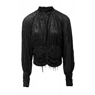 SALSA - FANTASY BLOUSE W/ BALLOON SLEEVE - NOIR