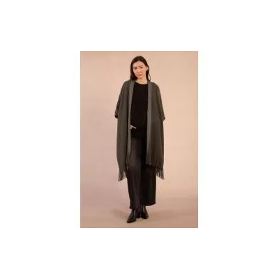 MOLLY BRACKEN - LADIES KNITTED PONCHO - GRIS
