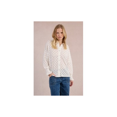 MOLLY BRACKEN - LADIES KNITTED SHIRT - BLANC