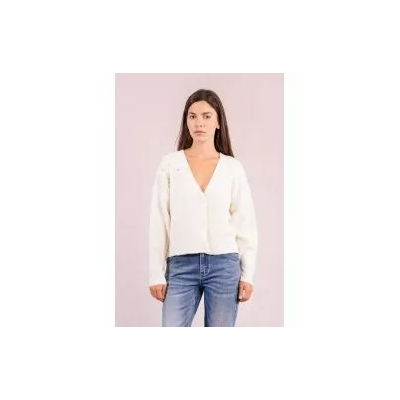 MOLLY BRACKEN - LADIES KNITTED CARDIGAN - BLANC