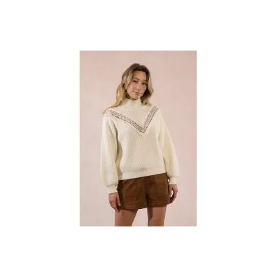 MOLLY BRACKEN - LADIES KNITTED SWEATER - BLANC