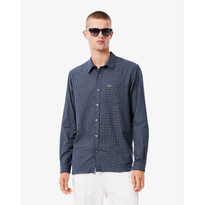 LACOSTE - CHEMISE CASUAL MANCHES LONGUES - BLEU