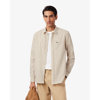 LACOSTE - CHEMISE CASUAL MANCHES LONGUES - BEIGE