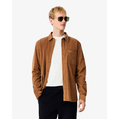 LACOSTE - CHEMISE CASUAL MANCHES LONGUES - MARRON