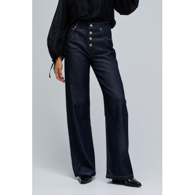 SALSA - JEANS WIDE W/ BUTTONS - MARINE