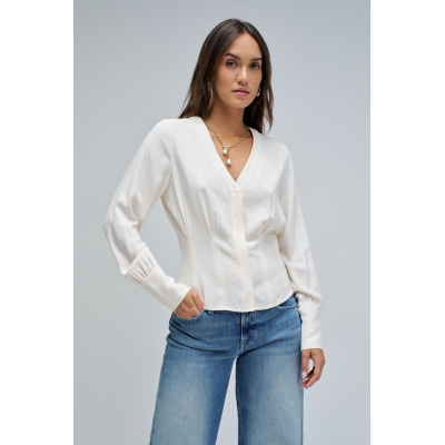 SALSA - CORSET STYLE SHIRT - BLANC