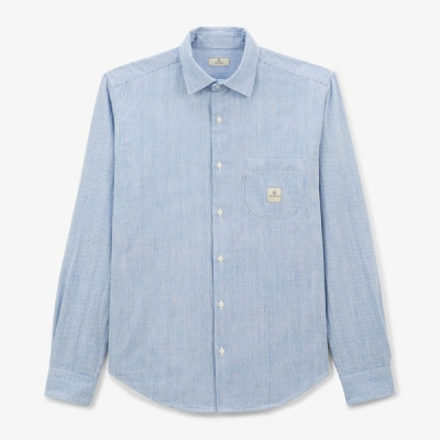 SERGE BLANCO - CHEMISE MANCHES LONGUES - BLEU