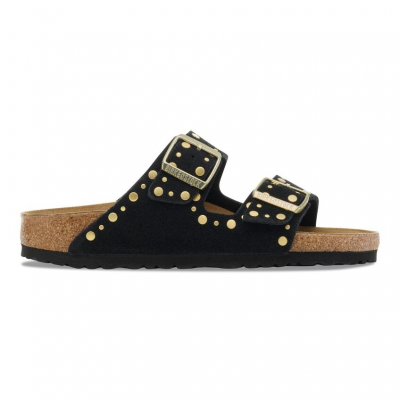 BIRKENSTOCK - ARIZONA RIVET SUEDE LEATHER - NOIR