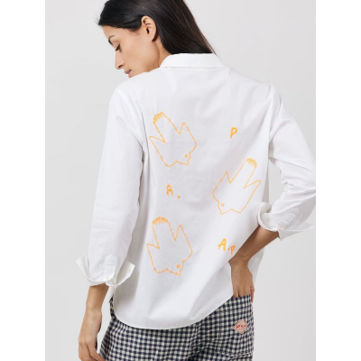 ARSENE ET LES PIPELETTES - BLOUSE BRODERIE OISEAUX - BLANC