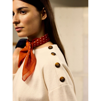 ARSENE ET LES PIPELETTES - SWEAT MAILLE A COTES - BLANC