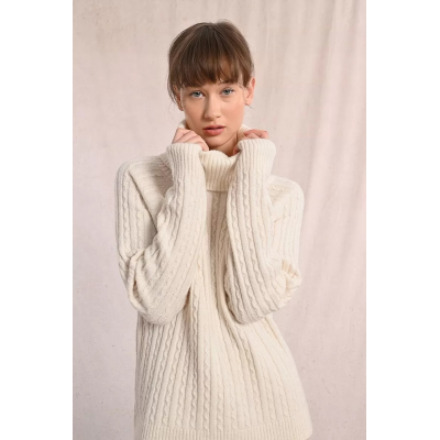MOLLY BRACKEN - LADIES KNITTED SWEATER - BLANC