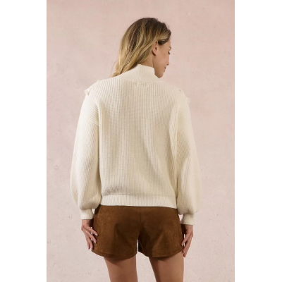 MOLLY BRACKEN - LADIES KNITTED SWEATER - BLANC