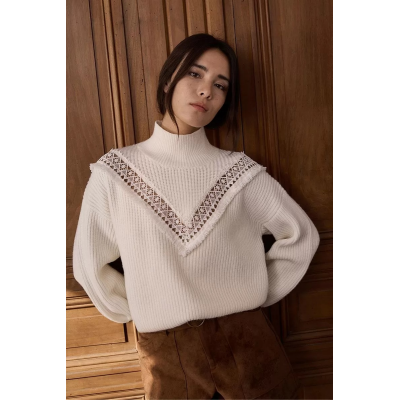 MOLLY BRACKEN - LADIES KNITTED SWEATER - BLANC
