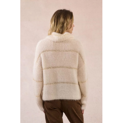 MOLLY BRACKEN - LADIES KNITTED SWEATER - BLANC