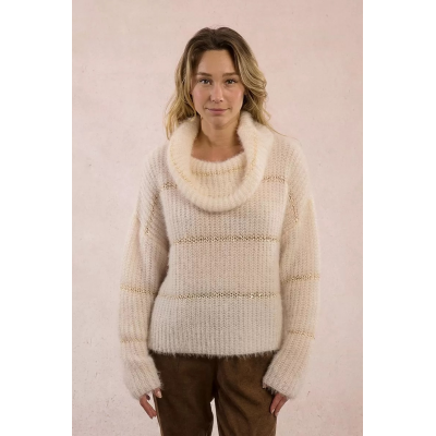 MOLLY BRACKEN - LADIES KNITTED SWEATER - BLANC