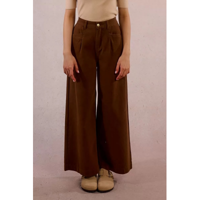 MOLLY BRACKEN - LADIES WOVEN PANTS - MARRON
