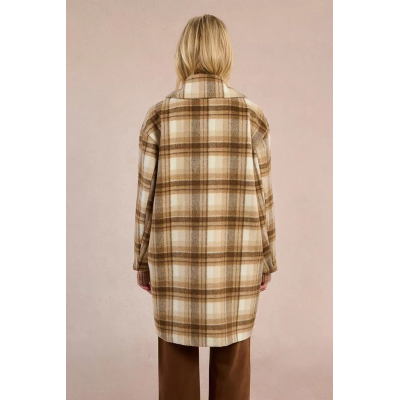 MOLLY BRACKEN - LADIES WOVEN COAT - BEIGE