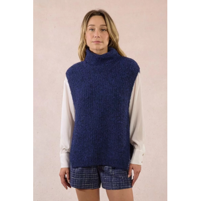 MOLLY BRACKEN - LADIES KNITTED SLEEVELESS SWEATER - MARINE