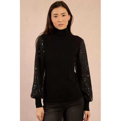 MOLLY BRACKEN - LADIES KNITTED SWEATER - NOIR