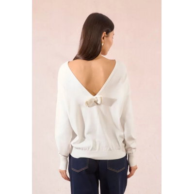 MOLLY BRACKEN - LADIES KNITTED SWEATER - BLANC