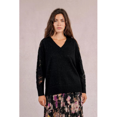 MOLLY BRACKEN - LADIES KNITTED SWEATER - NOIR
