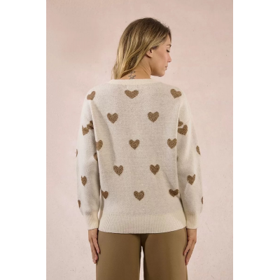 MOLLY BRACKEN - LADIES KNITTED SWEATER - BLANC