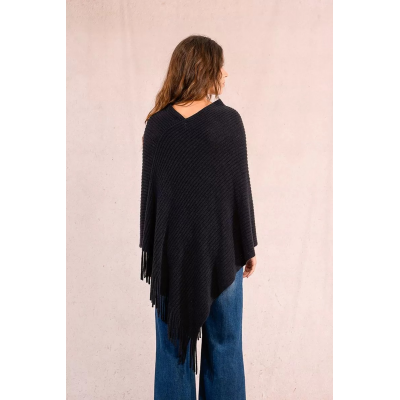 MOLLY BRACKEN - LADIES KNITTED PONCHO - NOIR