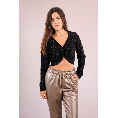 MOLLY BRACKEN - LADIES KNITTED BOLERO - NOIR