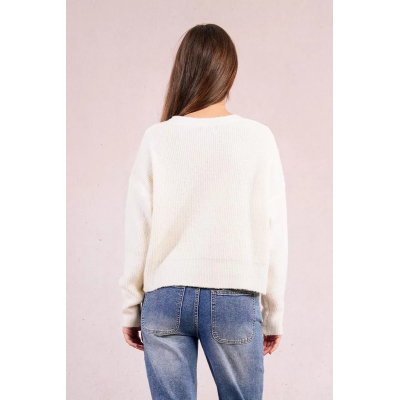 MOLLY BRACKEN - LADIES KNITTED CARDIGAN - BLANC