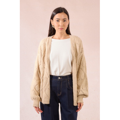 MOLLY BRACKEN - LADIES KNITTED CARDIGAN - BEIGE