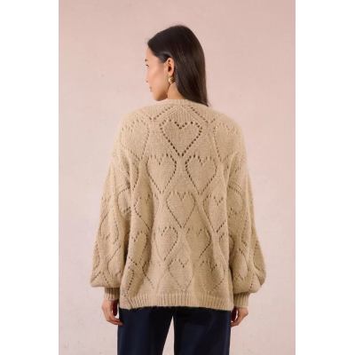 MOLLY BRACKEN - LADIES KNITTED CARDIGAN - BEIGE