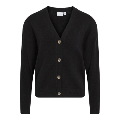 VILA - VIRIL V-NECK KNIT CARDIGAN - NOOS - NOIR