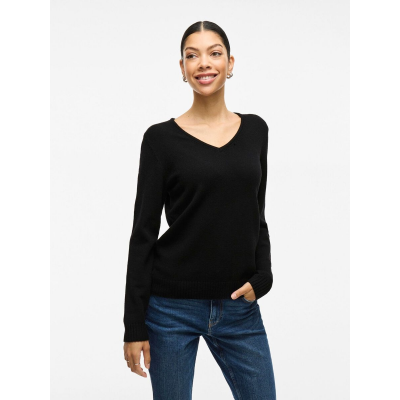 VILA - VIRIL V-NECK L/S KNIT TOP - NOOS