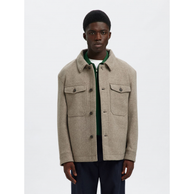 SELECTED - SLHMITCH WOOL BLEND SHACKET NOOS