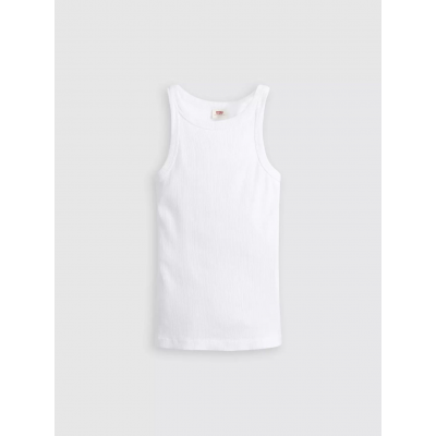 LEVIS - ESSENTIAL RACER TANK WHITE + RIB