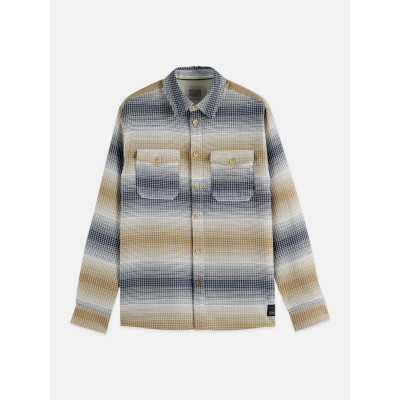 SCOTCH AND SODA - WAFFLE STRUCTURE STRIPE SHIRT
