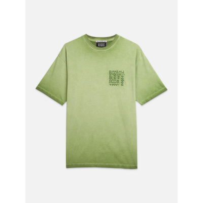 SCOTCH AND SODA - EMBROIDERED ARTWORK RELAXEDFIT GARMENTDYED TSH